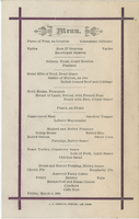 Montezuma Hotel menu, Friday, March 9, 1883 
