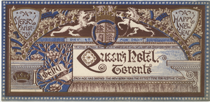 Christmas dinner menu at the Queen's Hotel, December 25, 1883