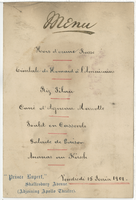 Prince Rupert Tavern, menu, Friday, February 15, 1901