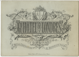 Grand Hôtel de Londres menu, January 21, 1886
