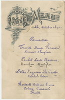 Hotel Chatham menu, October 22, 1894