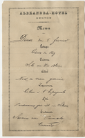 Alexandra Hotel dinner menu, February 5