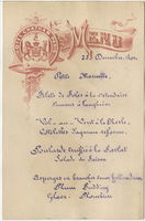 Hotel Chatham menu, December 25, 1894