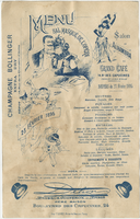 Masked ball of the Opera, supper menu, February 23, 1895, Grand Café, Salon de L'Alhambra