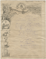 Paris Universal Exhibition of 1889, Restaurant Russe, menu