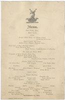 Arcade Hotel menu, November 16, 1884