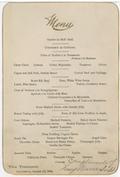 The Tremont, menu, October 12, 1884