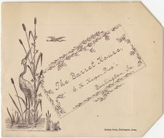 The Barret House menu, Sunday, September 7, 1884
