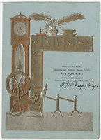 Menu for the second annual Greenville and Vicinity Pioneer Society banquet, March 6, 1885, Keith's Exchange