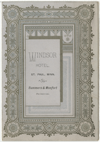 Windsor Hotel, dinner menu, Sunday, December 21, 1884