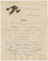 Christmas menu, 1884, Beebe House