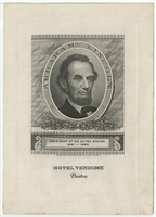 Hotel Vendome dinner menu, Saturday, February 12, 1921