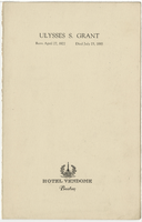 Hotel Vendome dinner menu, Tuesday, May 30, 1922