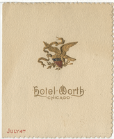 Fourth of July menu, Hotel Worth
