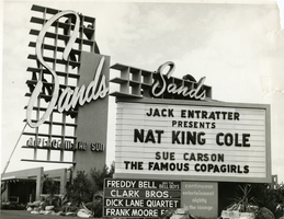Photograph of the Sands Hotel sign, Las Vegas, circa 1960s