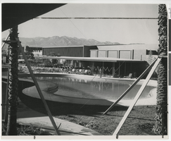 Photograph of the pool at the Sands Hotel, Las Vegas, circa 1950s-1960s