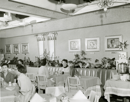 Photograph of the interior of the Sands' Garden Room restaurant, Las Vegas, circa 1950s