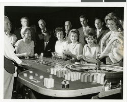 Photograph of gamblers at roulette table, Sands Casino, Las Vegas, circa 1955-1965
