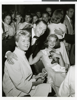 Photograph of Doris Day, Frank Sinatra and Lauren Bacall at the Sands Hotel, Las Vegas, September 15, 1966