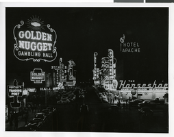 Photograph of Fremont Street at night, Las Vegas, 1953