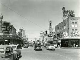 Film transparency of Fremont Street, Las Vegas, circa 1940s