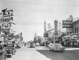 Film transparency of Fremont Street, Las Vegas, circa 1940s