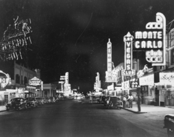 Film transparency of Fremont Street, Las Vegas, circa 1940s