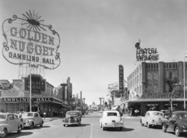Film transparency of Fremont Street, Las Vegas, circa late 1940s