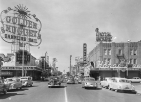 Film transparency of Fremont Street, Las Vegas, circa late 1940s