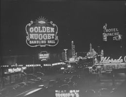 Film transparency of Fremont Street, Las Vegas, circa late 1940s