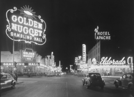 Film transparency of Fremont Street, Las Vegas, circa late 1940s