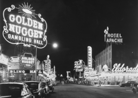Film transparency of Fremont Street, Las Vegas, circa late 1940s