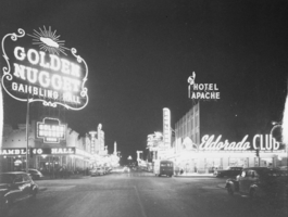 Film transparency of Fremont Street, Las Vegas, circa late 1940s