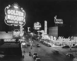 Film transparency of Fremont Street, Las Vegas, circa late 1940s
