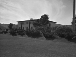 Film transparency of a view of the Bureau of Reclamation building, Boulder City, Nevada, circa 1932-1940