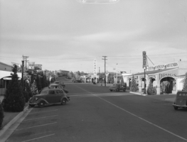 Film transparency of downtown and the Nevada Highway, Boulder City, Nevada, circa 1930-1940