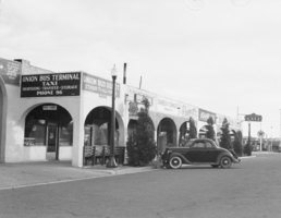 Film transparency of downtown, Boulder City, Nevada, circa 1931-1940