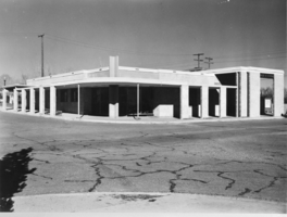 Film transparency of the Visitors Bureau, Boulder City, Nevada, circa 1933-1940