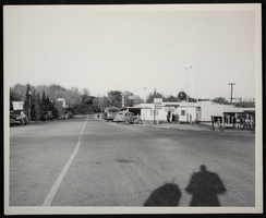 Photograph of businesses on Nevada Highway, downtown Boulder City, Nevada, circa 1942-1940s