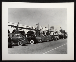 Photograph of shops in downtown Boulder City, Nevada, circa 1932-1940