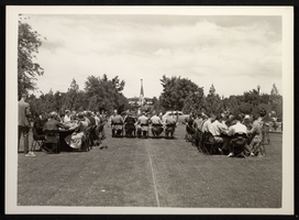 Photograph of outdoor dinner for the Red Cross, Boulder City, Nevada, circa 1930-1940