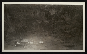 Photograph of construction of roads in Black Canyon, Hoover Dam, circa 1930-1935
