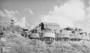 Film transparency of a mining operation, unidentified location, circa mid 1900s