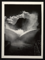 Photograph of open valves at Hoover Dam, circa 1934-1936