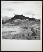 Photograph of Hoover Dam tower and lines, circa 1935