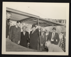 Photograph of unidentified men at the decennial, Hoover Dam, circa October 1946