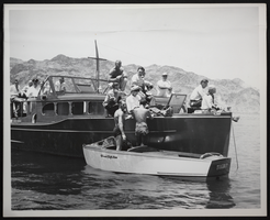 Photograph of people in boats on Lake Mead, circa 1940s-1950s