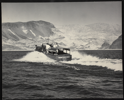 Photograph of people in a boat on Lake Mead, Nevada, circa 1940s-1950s