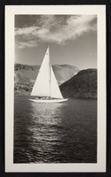 Photograph of a sailboat, Lake Mead, circa 1935-1950