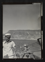 Photograph of boat captain on Lake Mead, circa late 1935-1950